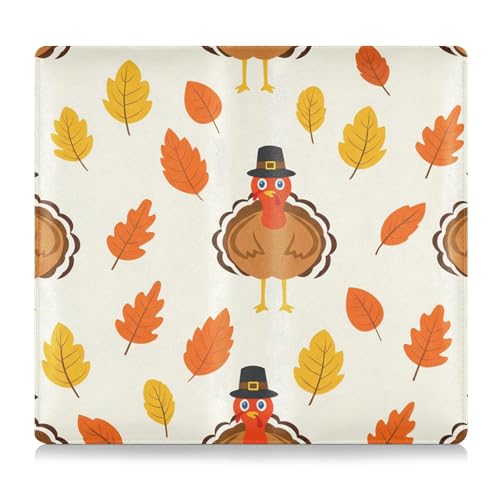 Kigai Cartoon Turkeys Car Registration and Insurance Holder Vehicle Glove Box Organizer Car Document Holder for Driver's License and Cards