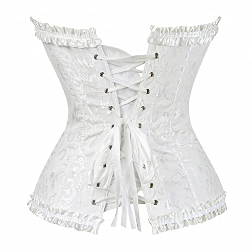 White Corset Plus Size White Corset Tops For Women White Lace Up Corsets And Bustiers S #TOP3
