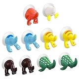 Saugnapf Haken,Xuiyer Cartoon Tiere Saugnapf Kinder Handtuchhaken Tierwandhaken Badezimmer Saughaken Ohne Zu Bohren Für Mantel Handtuch Schlüssel Taschen Hüte,10 Pcs Kleiderbügel Sucker