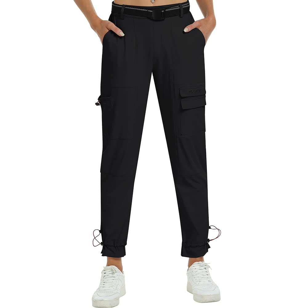 MoFiz Pantalones Trekking Mujer Ligeros Elasticos Cargo Pantalones de Trabajo Impermeable con Bolsillos Pants