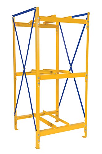 Vestil DRK-1-3 Steel Horizontal 3 Drum Storage Rack 1 Wide 3 High 2400 Lb. Capacity Yellow