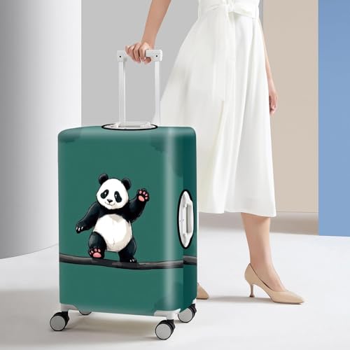 Image of Asian Panda Luggage Cover - Cute Bear Print Suitcase Protector, Perfect Travel Gift for Panda Lovers Visiting China, Fits 29 inch-32 Suitcase,XL,Panda