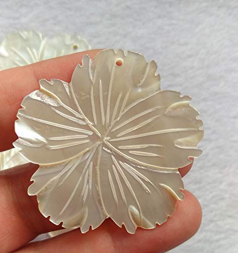 TOP Drilled -2PCS 50mm(2inch) Natural Mother of Pearl Shell Beads