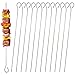 AWCIGG 12 Pezzi Spiedini in Acciaio Inossidabile per Griglie Spiedini BBQ Riutilizzabili Metallo con Spiedini 30 cm