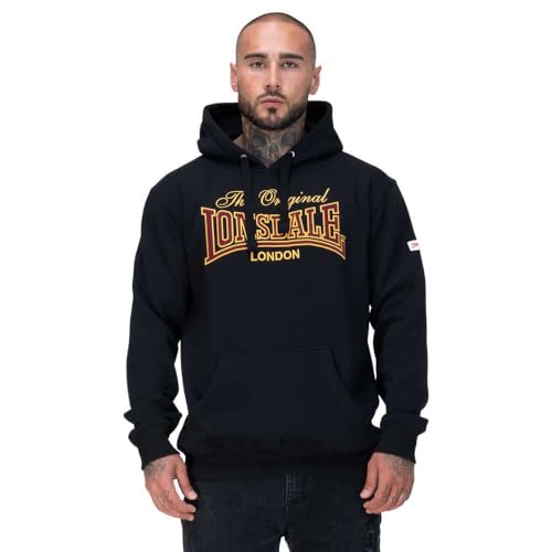 Sweat à capuche Lonsdale London Prestolee homme noir pour se protéger du froid