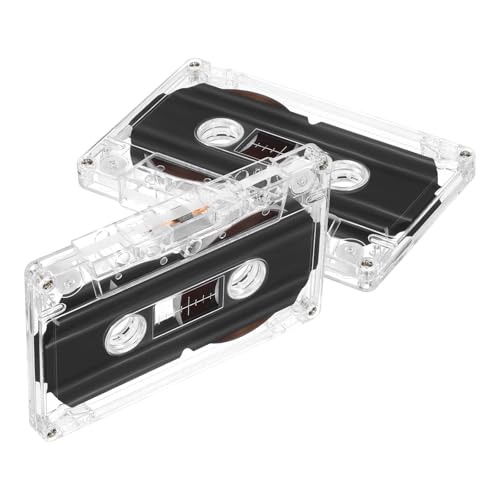 SKISUNO 2 Cintas de Casete de Grabación de 30 Minutos Plástico, Estilo Retro y Diseño Compacto, Ideales para Grabar Voz y Proyectos DIY
