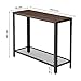 VASAGLE Console Table, 2-Tier Entryway Table with Mesh Shelf, Narrow Sofa Table, Steel Frame, Adjustable Feet, for Hallway, Living Room, Industrial Style, Rustic Dark Brown and Black ULNT80BF