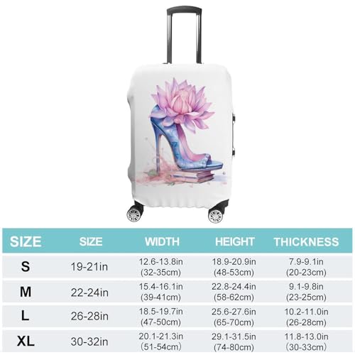 Fashion High Heels Flower Travel Luggage Cover Washable Suitcase Protector Baggage Covers for Women Men XL2