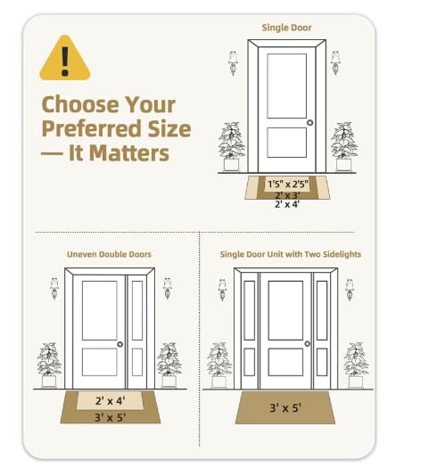 Color G Fussmatte Aussen Innen 43.5 x 75cm, Schmutzfangmatte Außen rutschfest Wetterfest, Fußmatte Sauberlaufmatte Waschbar, Türmatte Outdoor Teppich für Eingang, Hund, Haustür, Garten (Grau)