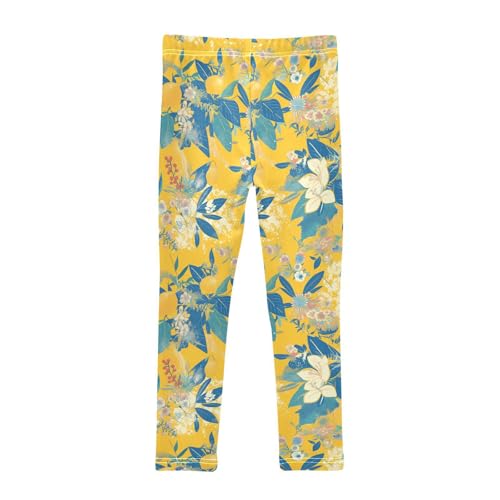KLL Floral Indonesian Batik Motif Little Girls Cotton Leggings Soft High Waisted Leg Yoga Pants Sports2