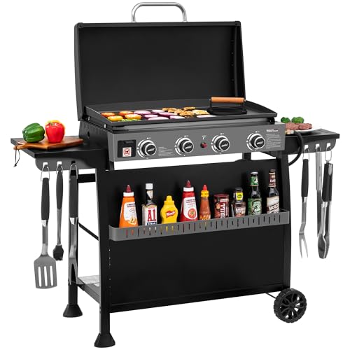 Royal Gourmet PD4001 4 Burner Propane Gas Griddle with Removable Standing Cart, Convertible to...