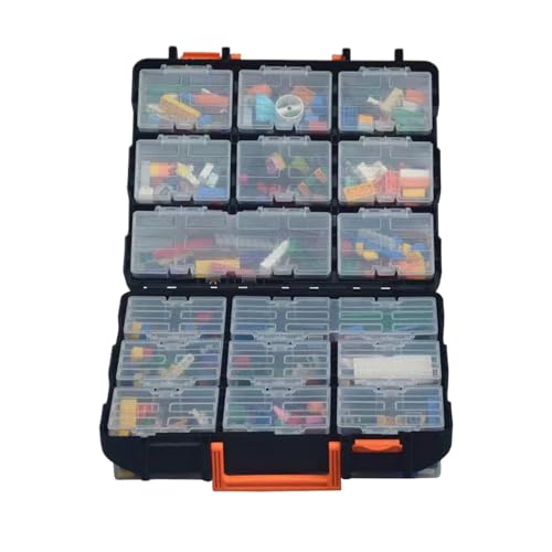 Siuwddee de Herramientas | Estuche Desmontable con 16 Compartimentos - Estuche de Almacenamiento para Piezas Pequeñas,para Tornillos Clavos Pernas Juguetes Joyería Oficina Taller Garaje
