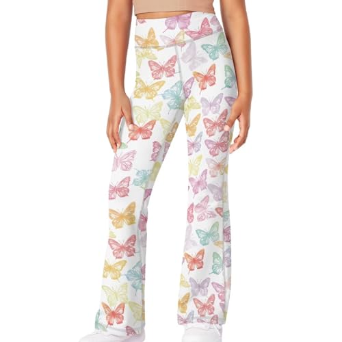 Image of Girls Flare Leggings 5-14T Cute Bell Bottoms for Girl Yoga Pants for Gym