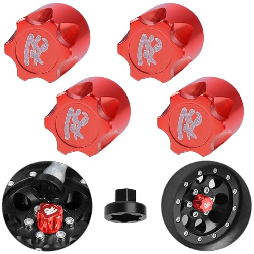 Cache-moyeux en aluminium Hobbypark rouge haute résistance pour protéger les jantes de RC Crawler