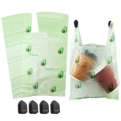 Image of Car Trash Bag Hanging Disposable Car Garbage Bag Pack of 200 Small Auto Trash Bag for Car with 4 Hook for Car Kitchens Bedrooms Offices During Travel and Camping (Green)