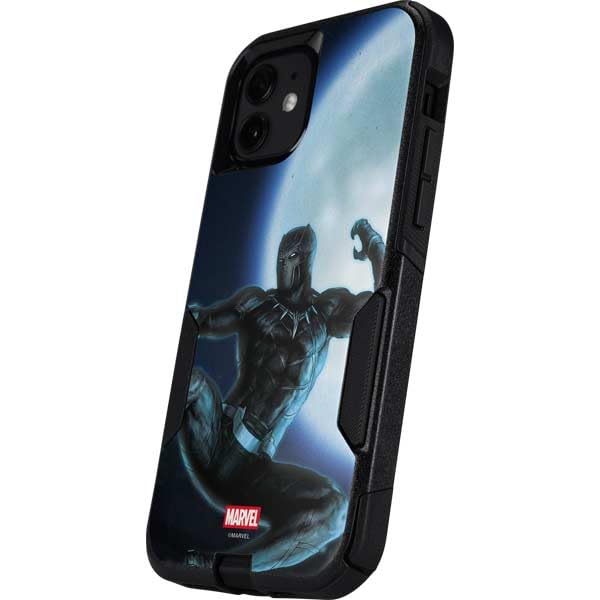 Skinit Decal Phone Skin Compatible with OtterBox Commuter iPhone 12 Mini - Officially Licensed Marvel Black Panther Jumping Through Air Design