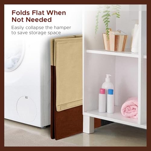 Image of LAXIS 75L Laundry Bag for Clothes with Lid, Large Dirty Clothes Laundry Basket & Cloth Storage Bin, Used Clothes Organizer, Multipurpose Laundry Basket for Bedroom & Bathroom - Brown
