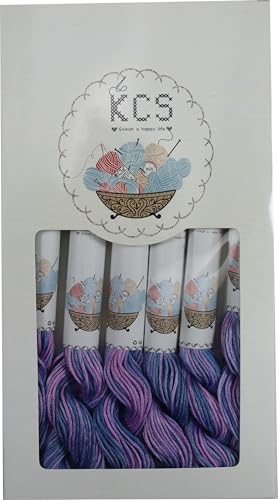 Image of KCS Big skeins of 25 Meters Size 25 Color Variegated Cross Stitch Stranded Threads,6 skeins,4215