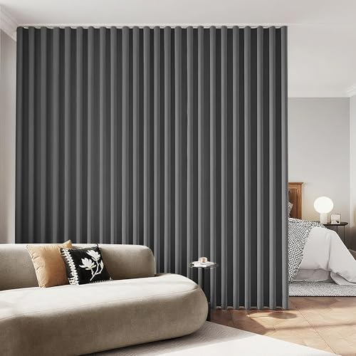 KNEOQIT Room Divider Blackout Curtains with Hooks, Extra Wide 6ft