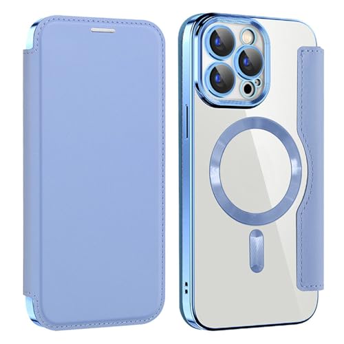 Étui en silicone liquide pour iPhone 15 Pro l'élégance raffinée d'une coque portefeuille bleu clair
