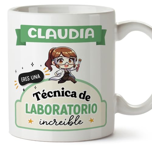 MUGFFINS Canecas personalizadas para técnica de laboratório mulher - em espanhol - você é incrível - Kawaii - 11 oz / 330 ml - presente personalizável original e divertido