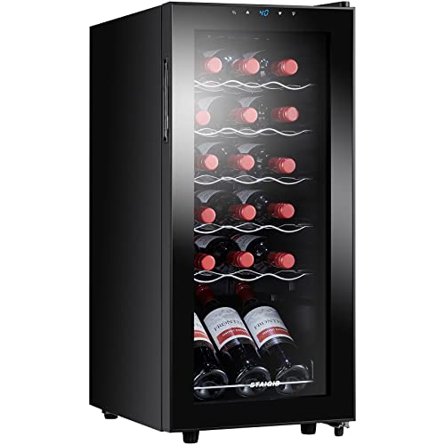 STAIGIS Mini Wine Fridge Freestanding, Wine Cooler Refrigerator 18