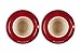 Le Creuset Stoneware Set of 2 Cappuccino Cups and Saucers, 7 oz. each, Cerise