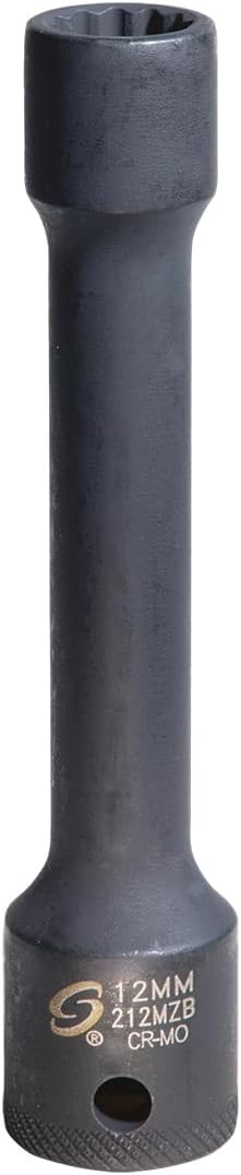 Sunex Tools 212MZB, 1/2-Inch Drive 12mm Nissan Head Bolt Socket, 4.5 inches, Alloy Steel, Hand Tool