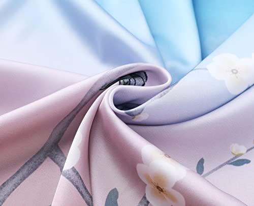 Image of PRODESIGN Kimono Robe for Women - Long Satin Sleepwear Silky Kimono Cover-Up Nightgown Japanese Bathrobe Loungewear Blouse