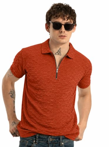 Image of Preneum Men's Solid Polycotton T-Shirt | Collared Neck | Half Sleeve | Regular Fit | Everyday Casual Wear (Available in Plus Sizes)