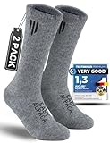 Juclise Alpaca Wool Heavyweight Thermal Boot Socks Hunting Hiking Working Thick Cold Weather Cushioned (Large Pale Gray)