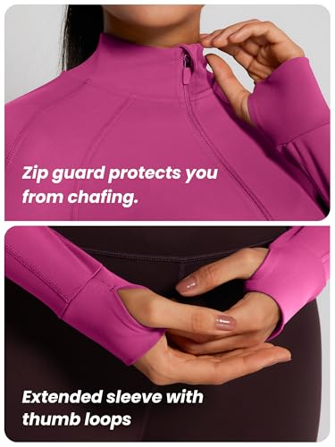Image of GYM RAINBOW Womens Snatched Workout Jackets Lightweight Zip Up Slim Fit Gym Track Athletic Jackets with Thumb Holes