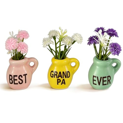 Imán decorativo mini florero cerámico para refrigerador miniatura 1