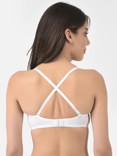 Image of Softline Women's Cotton Rich Padded Wired Demi-Cup Bra | Seamless, Breathable & Soft Fabric | Everyday Comfort & Support