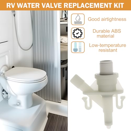 Image of 2 Pack 385311641 Water Valve Kit,Camper toilet valve With Flush Ball Seal Compatible with Dometic 300, 301,310,311,320,321 RV Toilet,Ultrasonic Technology, Leak Proof,Rv Toilet Parts