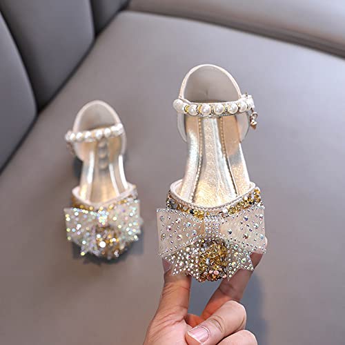 Girls Glitter Sequins Bowknot Mary Jane Platform Sandals Princess Flower Girls Wedding Part𝘆 Formal Dress Shoes2