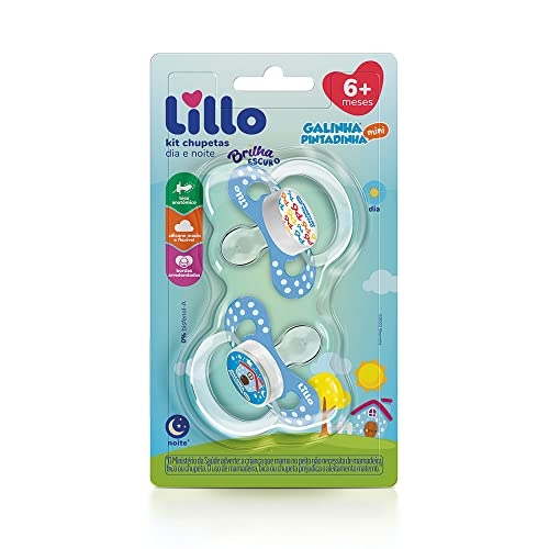 Lillo Kit 2 Chupetas Funny Dia E Noite 6+ Meses Galinha Pintadinha