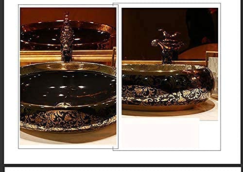 Image of Bathroom Sink, Black Gold, Metallic Finish, Ceramic