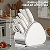 RAXCO Knife Set,15-Piece Stainless Steel Kitchen Knives with Block for Professional Cutting,White