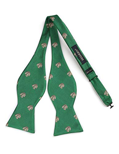 Image of HISDERN Bow Ties for Men Self Tie Animal Bowties Pocket Square Woven Silk Fun Bowtie Handkerchief Set for Wedding Party