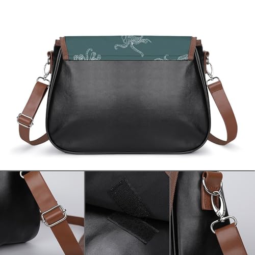 Cute Grim Reaper Women's Crossbody Bag Detachable Wide Strap Shoulder Bag with Pockets Daily Work Bag3