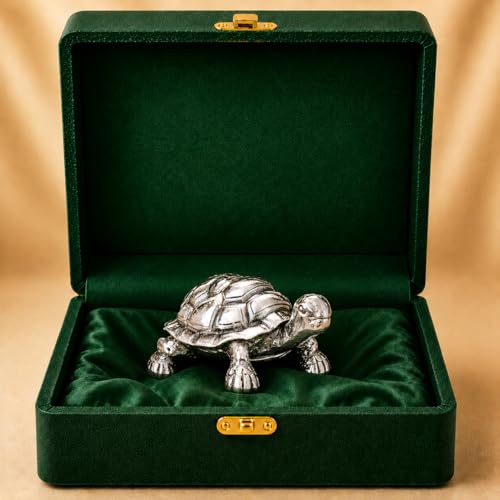 Image of Silver Plated Tortoise Idol for Good Luck (3 Inch) | Vastu Tortoise for Home Decor Living Room | Turtle Showpiece Gift l Kachua Figurine for Stability, Prosperity & Wealth