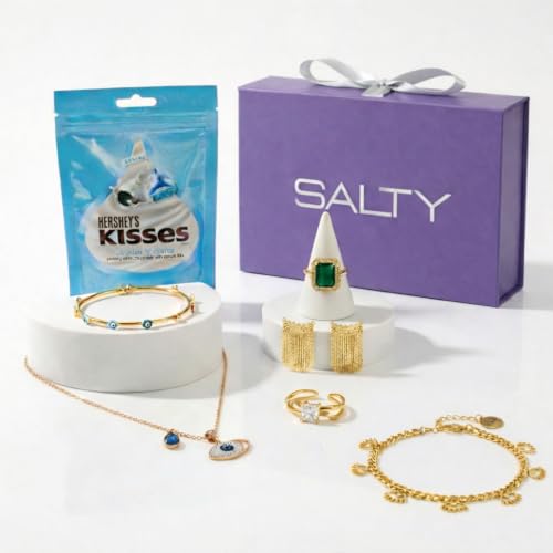 Image of SALTY Raksha Bandhan Gift Hamper with Jewelry | Rakhi Gift for Sister, Brother, Bhaiya Bhabhi | Premium Festive Gift Box
