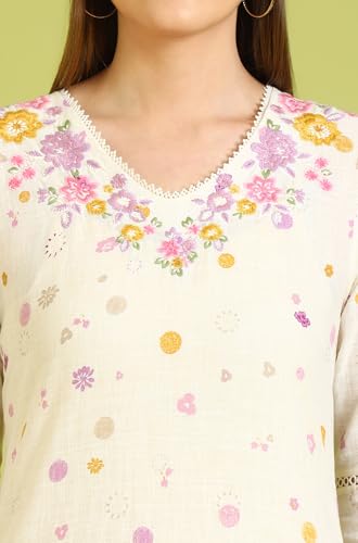 Image of W for Woman Solid Straight Pure Cotton Kurta