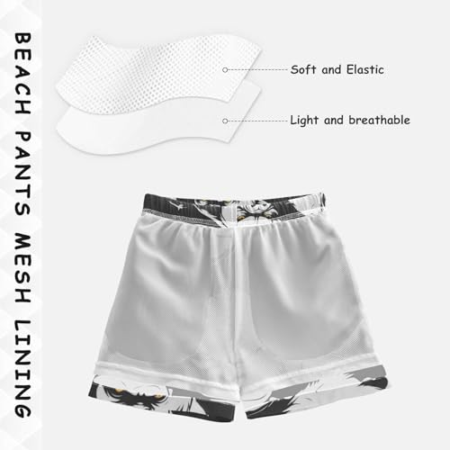 Gorilla Black Animal Boy Swim Trunks Teens Beach Board Shorts Drawstring with Pocket Beach Hawaii Vacation 2T4