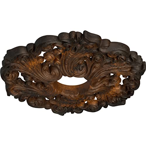 Image of Ekena Millwork CM19ORRUS Orrington Ceiling Medallion fits Canopies up to 4 3 /4, Rust