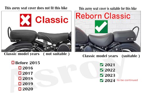 Image of asroy Bike Seat Cover Compatible with Reborn Classic Models | Artificial Leather with High 28-Density Sponge | (Fits Reborn Classic Models After 2021)
