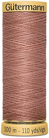 100% Natural Cotton Thread by Gutermann for Sewing and Quilting - 100m Spools - Colour Number WHT - 1 x 100m Spool