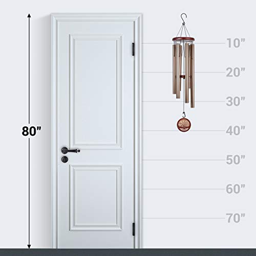 Noble House Wind Chimes Outdoor Deep Tone,40" Tuned Wind Chimes,Large Wind Chimes with The Engraved Tree of Life, for Outdoor Garden,Yard,Patio and Home Decor