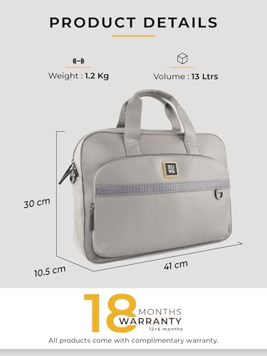 Image of EUME Optimo Laptop Bag for Men | Water Resistant Messenger Bag | Tablet Compartment| Multiple Organisers | Fits Upto 15 inch Laptop | Vegan Leather Office Bag.